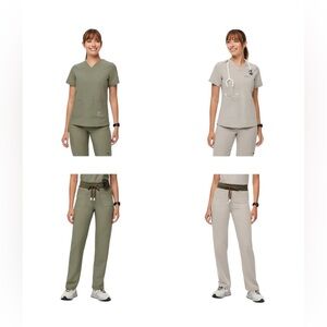 Figs Reversible Scrub Top and Bottoms Desert Sage/Bone 2XL NEW‎